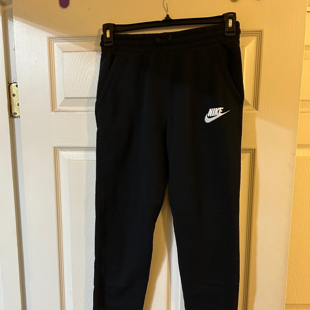 Nike Black Track Pants with White Logo
